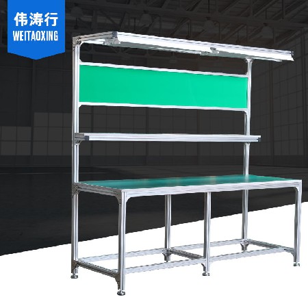定制防靜電工作臺(tái)鋁合金實(shí)驗(yàn)臺(tái)電子車間操作臺(tái)鋁型材流水線操作桌
